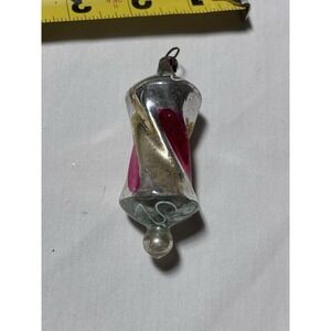 Vintage Antique Mercury Glass Christmas Ornament Red & Silver Germany